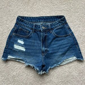 Shein Denim Blue Ripped Shorts